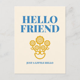 Hallo Freund Florale Typografie Postkarte