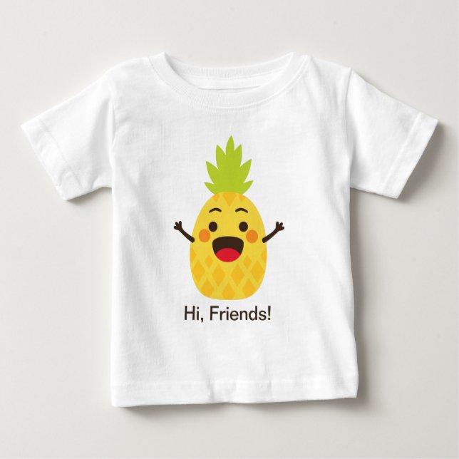 Hallo, Freunde! Ananas-Illustration Baby T-shirt (Vorderseite)