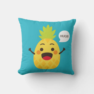 Hallo Freunde! Ananas-Illustration Kissen