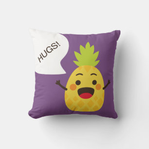Hallo Freunde! Ananas-Illustration Kissen