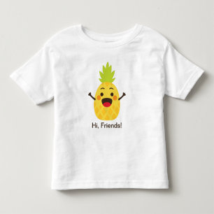 Hallo, Freunde! Ananas-Illustration Kleinkind T-shirt
