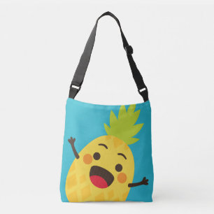 Hallo Freunde! Ananas-Illustration Tragetaschen Mit Langen Trägern