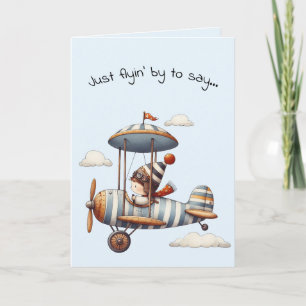 Hallo Freundschaft Kind Fliegt Whimsical Propeller Karte