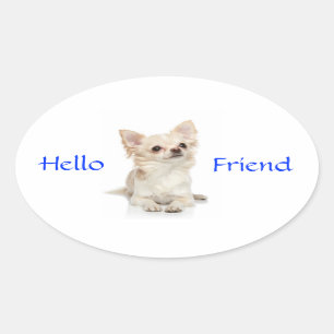 Hallo Friend Long Haired Chihuahua Sticker