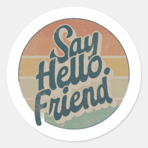 Hallo, Friend Sticker & Labels