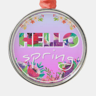 Hallo Frühling, Blume, Kreis Ornament Aus Metall