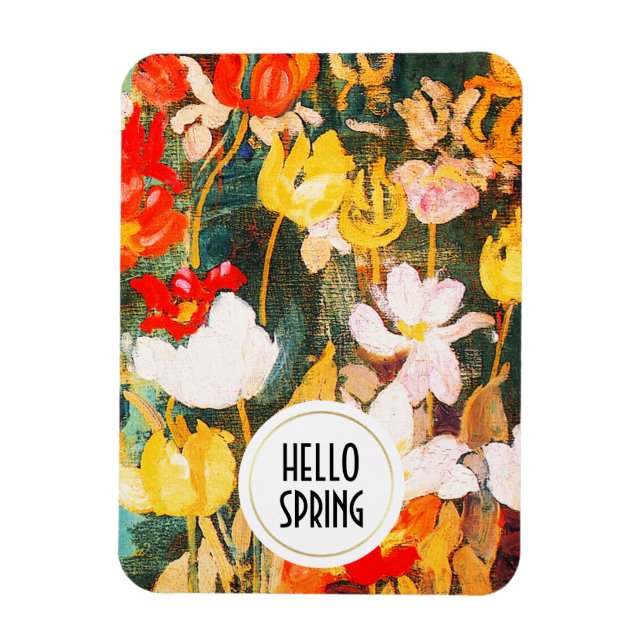 Hallo Frühling. Fine Art Custom Ostergeschenk Magnet (Vertikal)