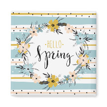 Hallo Frühling. Frühlingsblumen Ostermagnete
