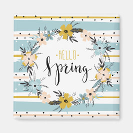 Hallo Frühling. Frühlingsblumen Ostermagnete Magnet