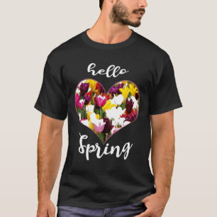 Hallo Frühling Garten Herz Tulpen Festival Ostern T-Shirt