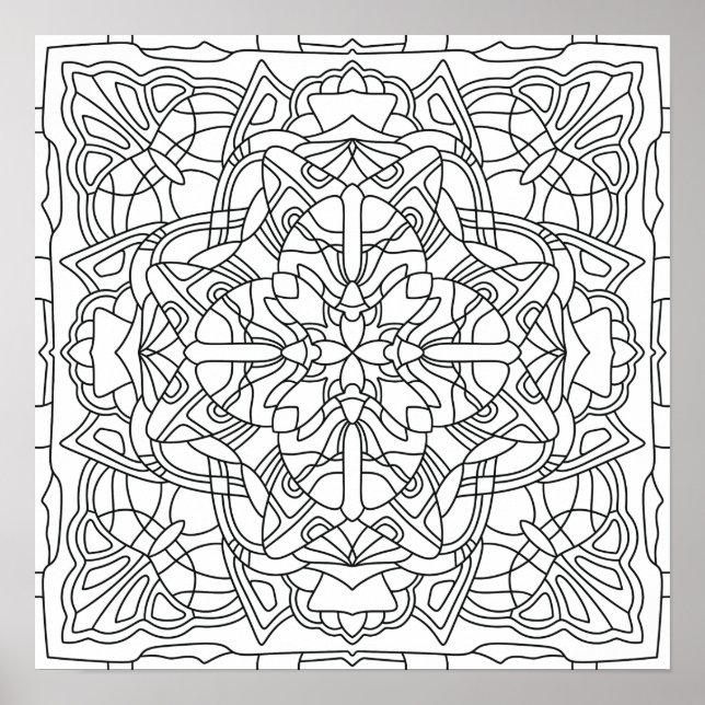 Hallo Frühling: Geometric Mandala Poster (Vorne)