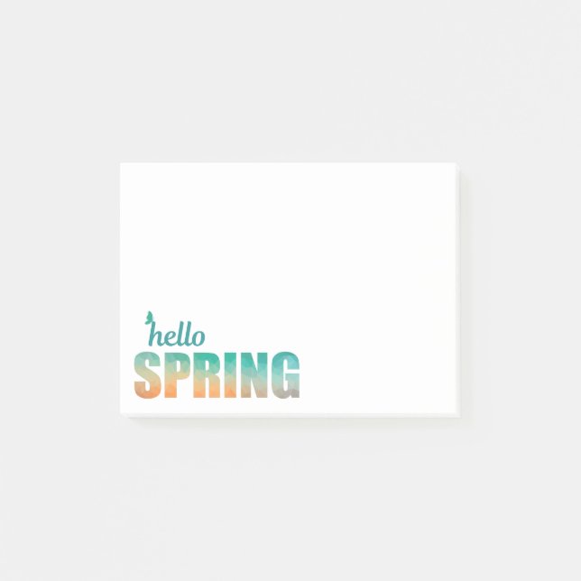 Hallo Frühling geometrische Post es Post-it Klebezettel (Vorderseite)