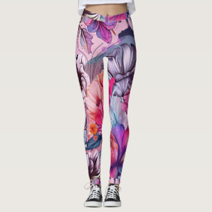 Hallo Frühling glückliche Zeit, rosa Lila Leggings