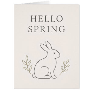 Hallo Frühling Minimalistische Hasen-Linienkunst