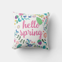 Hallo Frühling mit floraler Kunst Kissen