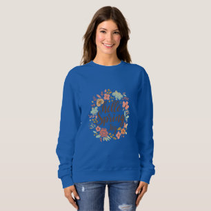 Hallo Frühling – Pastellfarbene Blumige Minimalist Sweatshirt