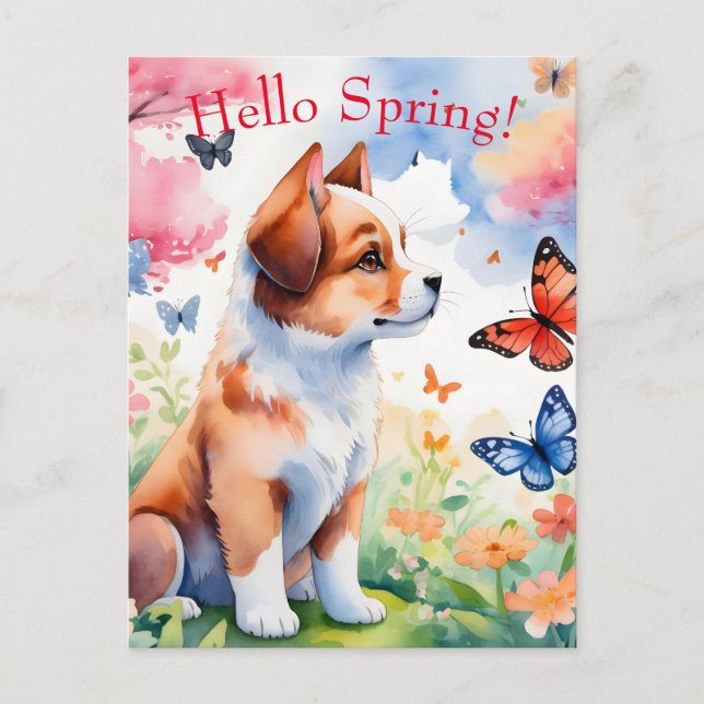 Hallo Frühling Postkarte (Vorderseite)