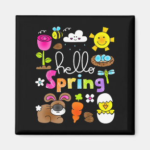 Hallo Frühling und Ostern Bunny Rabbit Kinder Mädc Magnet
