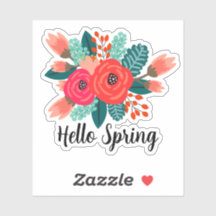 Hallo Frühlingsangebot Farbiges Blumendesign
