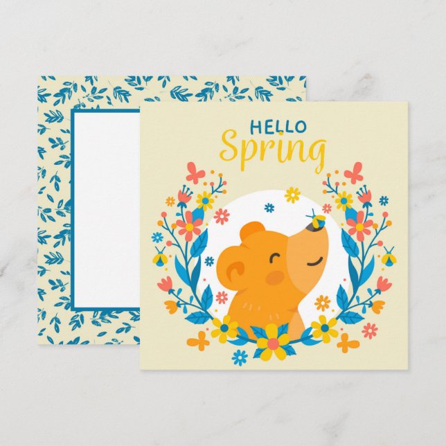 Hallo Frühlingsbärenkarte (Vorne/Hinten)