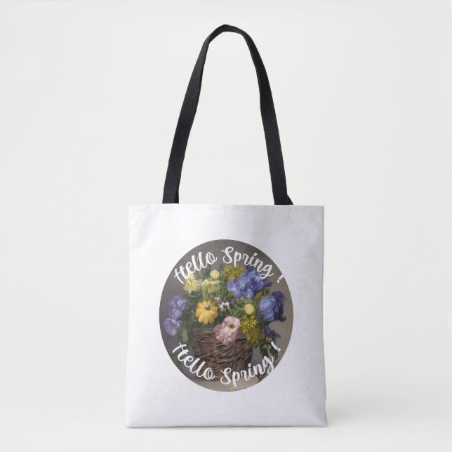 Hallo Frühlingsschild Tasche (Vorderseite)