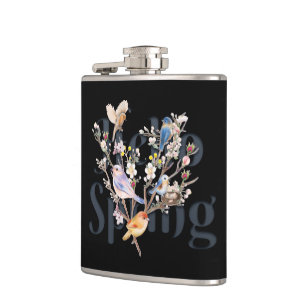 Hallo Frühlingsvögel Flachmann