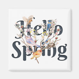 Hallo Frühlingsvögel Magnet