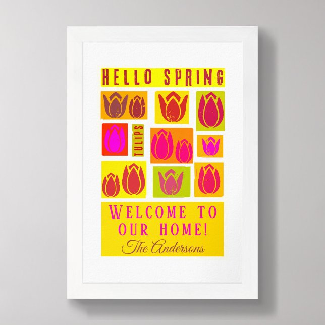 Hallo Frühlingtulis hellrosa Eingangshalle Poster (Von Creator hochgeladen)