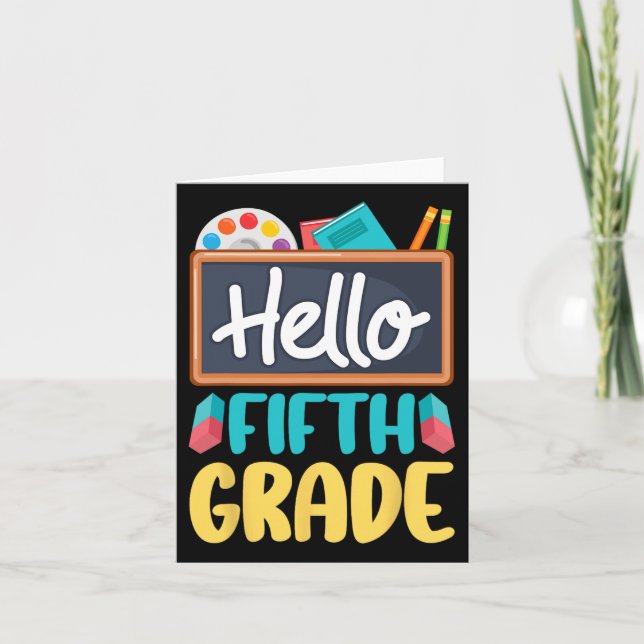 Hallo Fünfte Klasse Lehrer Schüler 5. Klasse zurüc Karte (Vorderseite)