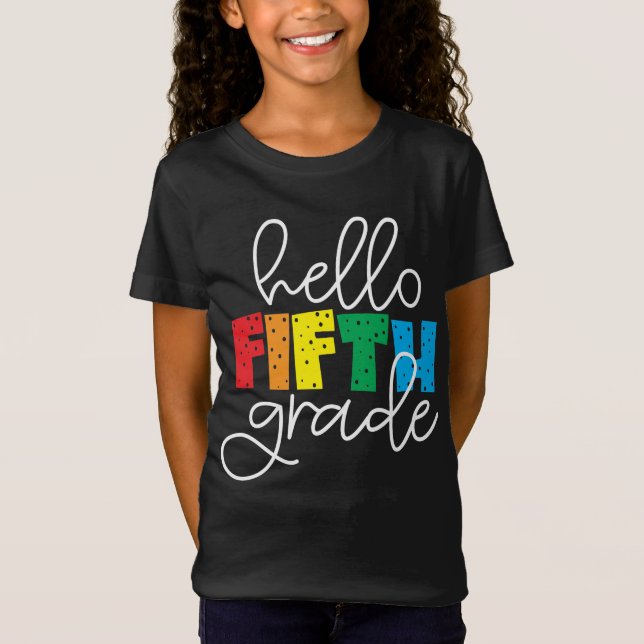 Hallo Fünfte Klasse - Spaß zurück zum Lehrer T-Shirt (Vorderseite)