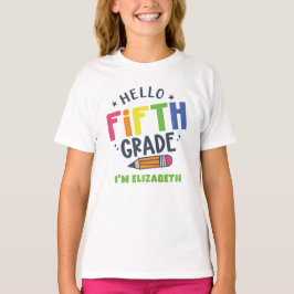 Hallo fünfte Klasse zurück in die Schule T-Shirt