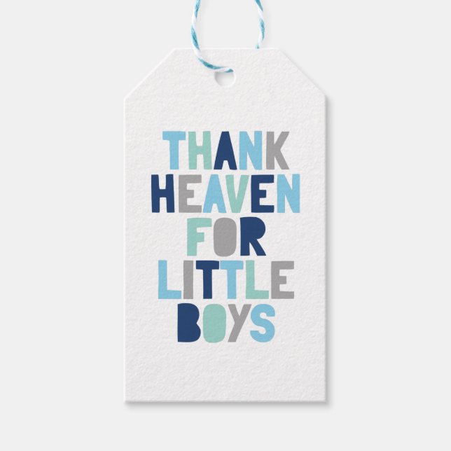 Hallo für kleine Jungs, Babydusche Geschenkanhänger (Vorderseite)