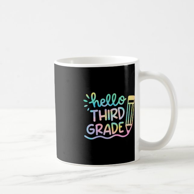 Hallo Gefärbte Krawatte Lehrer der dritten Klasse  Kaffeetasse (Rechts)