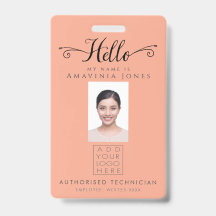 Hallo Geschäftsfoto-ID Identifikationsplastik