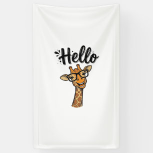 Hallo Giraffe Vintage Gravur Süßes Tier Shirt_ Banner