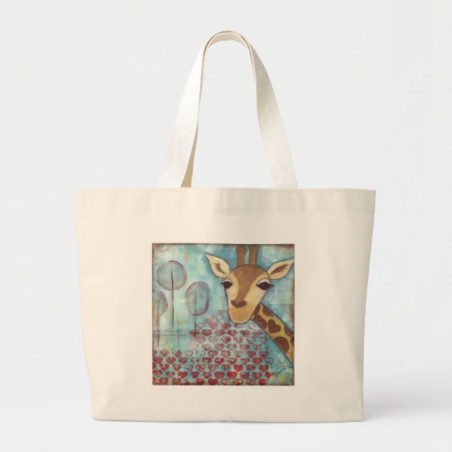 Hallo ~ Giraffen-Tasche Jumbo Stoffbeutel (Vorne)