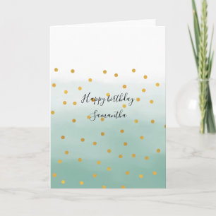 Hallo Gold Mint Konfetti Ombre Karte