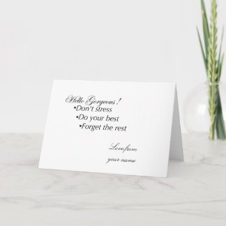 Hallo Gorgeous Bleibe Positiv Karte