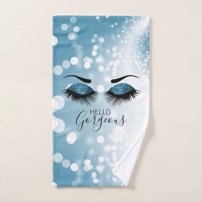 Hallo Gorgeous Blue Eyes Badhandtuch Set (Handtuch)