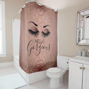 Hallo Gorgeous - Glamourous Eyelashes - Rose Gold Duschvorhang