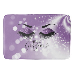 Hallo Gorgeous Lila Glitzer Eyes Badematte
