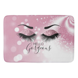 Hallo Gorgeous - Rosa Glitzer Augen Badematte