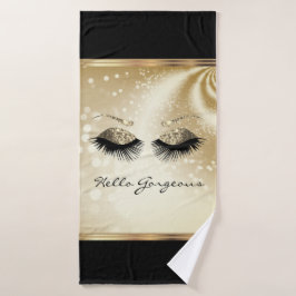 Hallo Gorgeous - Schöne Augenbrauen - Gold Badhandtuch Set