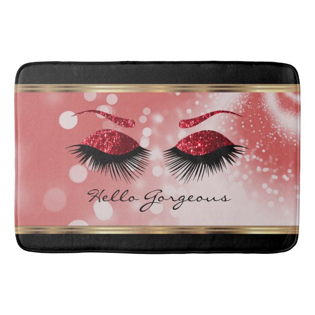 Hallo Gorgeous - Schöne Augenbrauen mit Rot Badematte (Vorderseite)
