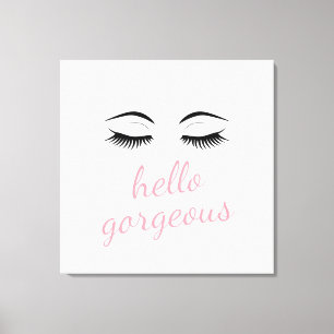 Hallo Gorgeous und Hübsche Augenbrauen Glamour Leinwanddruck