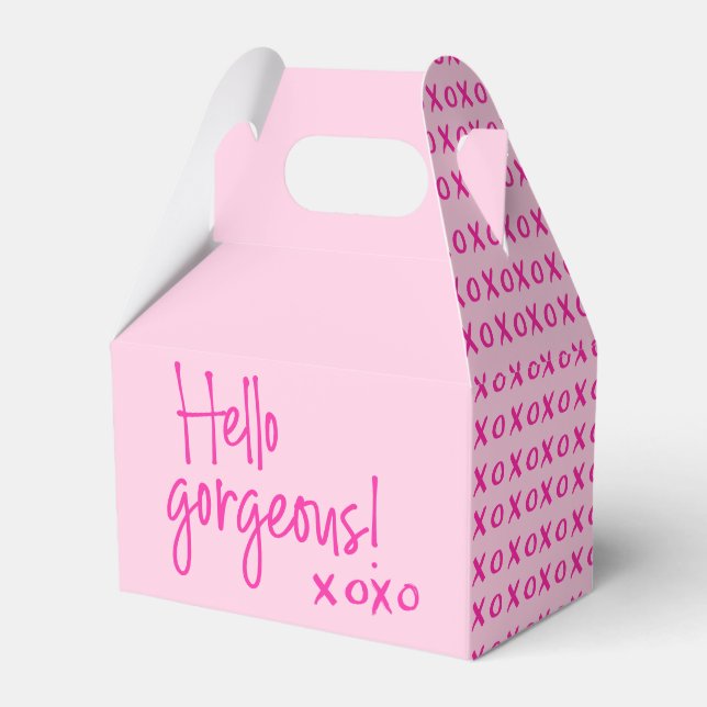 Hallo Gorgeous XOXO Pink Chic Geschenkschachtel (Vorderseite)