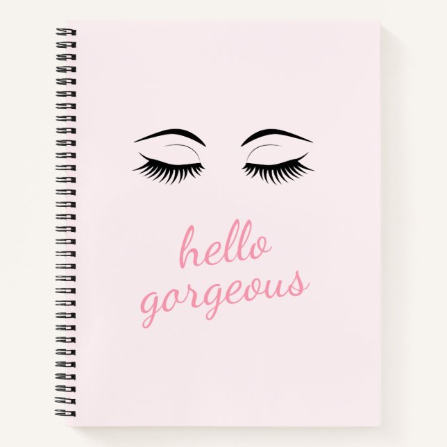 Hallo Gorgey mit Hübschen Eyelashes Glam Gift Notizbuch (Vorderseite)