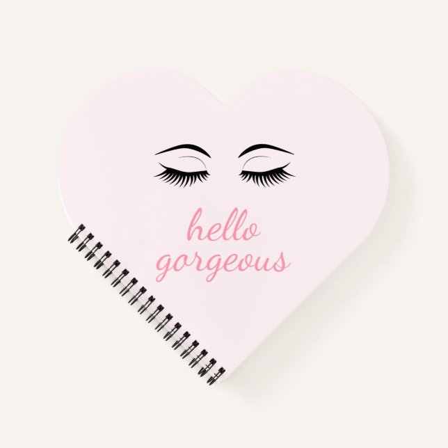 Hallo Gorgey mit Hübschen Eyelashes Glam Notizbuch (Vorderseite)