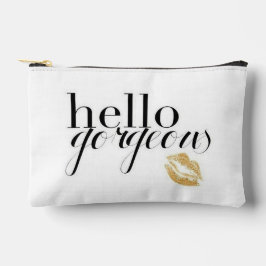 Hallo Großartig mit goldenen Lippen Zubehörtasche