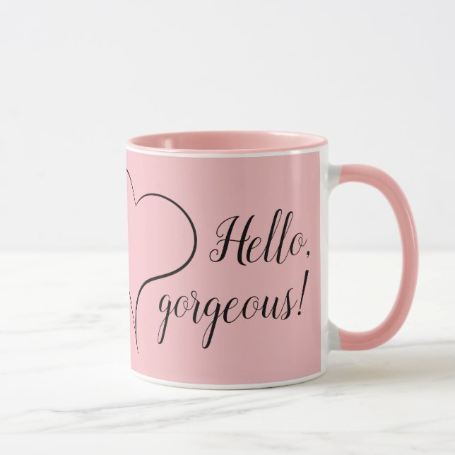 Hallo Großartig Pink Girl Tasse (Rechts)